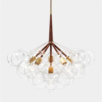 

Nordic Concise Art Molecular Glass Chandelier Creative Glass Bubbles Hanging Lamp Fixtures