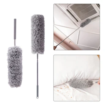 

Adjustable Feather Duster Stainless Steel Microfiber Duster With Telescopic Pole For Cleaning Cobweb Cars Home Flexible Cleaner