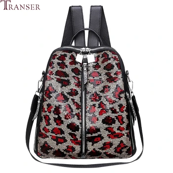 

Transer Fashion 2020 Women's Fashion Sequin Backpack Waterproof Bag Anti-theft Shoulder Leisure High-quality Leather Backpack