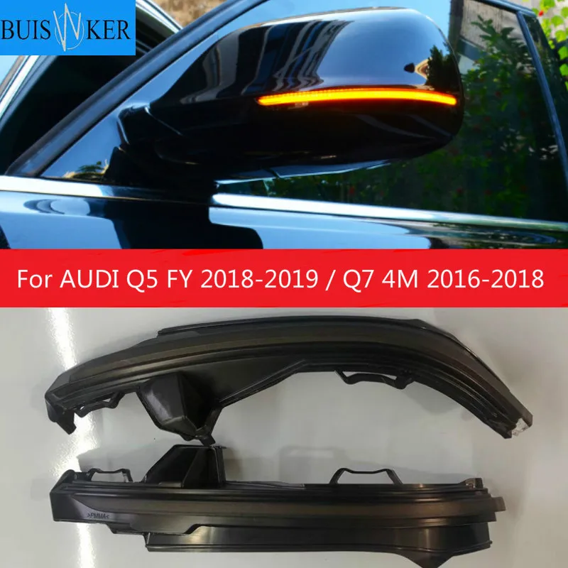 

2 шт./лот индикатор мигалки с динамической ходовой водой зеркало заднего вида поворотное освещение для AUDI Q5 FY 2018-2019 / Q7 4M 2016-2018