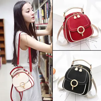 

Temperament backpack women's Korean 2019 new small backpack messenger bag soft leather foreign Korean fashion