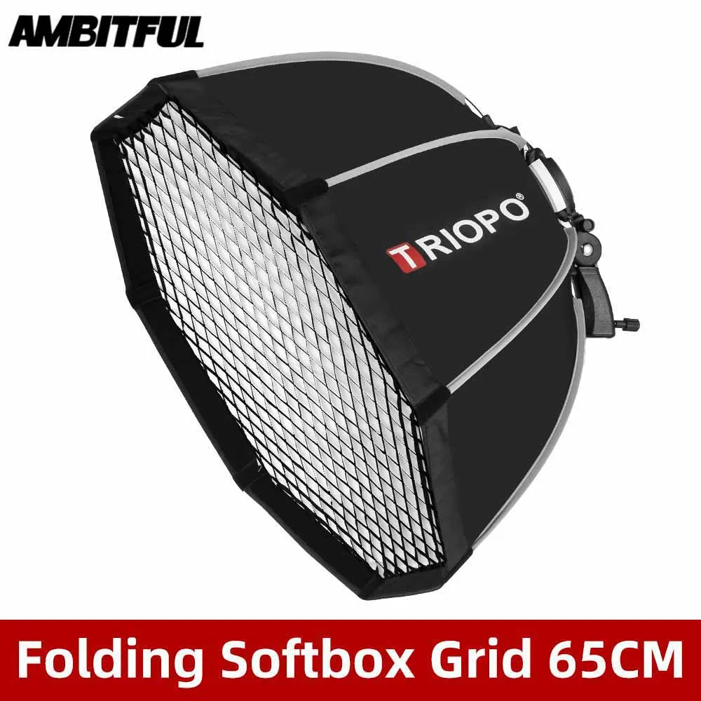 Софтбокс Triopo KX65 65 см Speedlite Octagon Umbrella + ячеистая сетка для внешней вспышки софтбокс для Godox V1 Speedlite Flash|Софтбоксы| | АлиЭкспресс