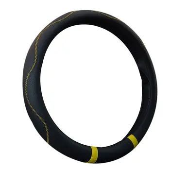 

High-End Four Seasons Imported Leather Car Supplies Steering Wheel Cover Microfiber Leather Steering Wheel Cover