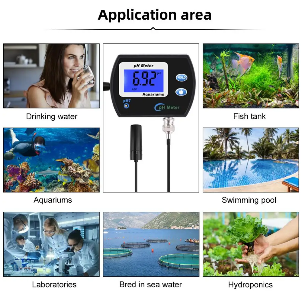 Ph Meter yieryi Portable PH Meter Tester Accurate Digital Pen PH-990 Pocket Aquarium Wine Urine LCD PH Test Large Screen