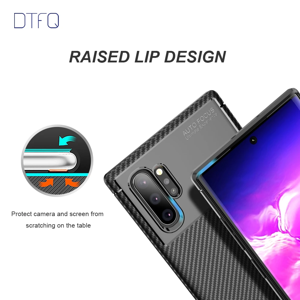 DTFQ чехол для samsung Galaxy Note 9 10 Plus мягкий ТПУ матовый на заднюю панель противоударный