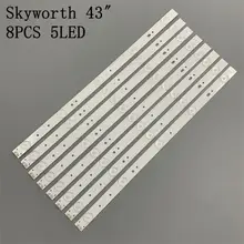 

New Kit 8 PCS 5LED 405mm LED strip For Polaroid TQL43F4PR001 43E6000 5800-W43001-3P00 E465853 02K03177A RDL430WY RDL430FY