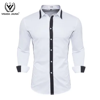 

VISADA JUANA 2019 Men's Shirts Brand-clothing Cotton Slim Fit Men's Long Sleeve Dress Shirts Men Clothes Y145