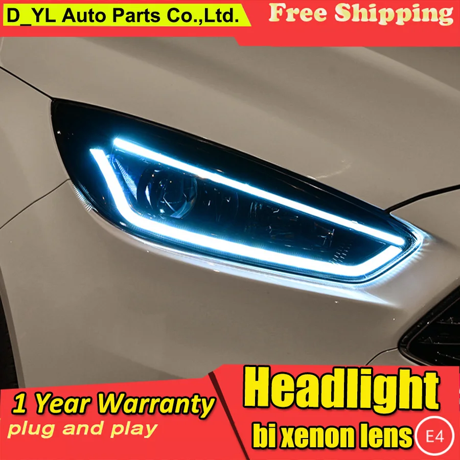 

Car styling case for Ford Focus 2015 Headlights LED Headlight DRL LED lens headlamps HID Xenon turnlight running light