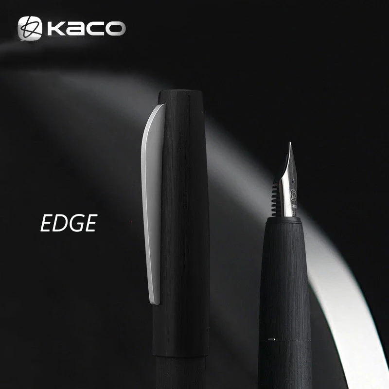 Новая заданная черная матовая металлическая авторучка KACO EDGE с 2 конвертерами