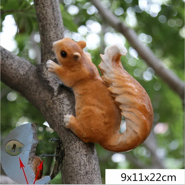 Décoration D'arbre Pour Cour Et Jardin Branche Créative, Imitation D' écureuil, Extérieur - Figurines Et Miniatures - AliExpress