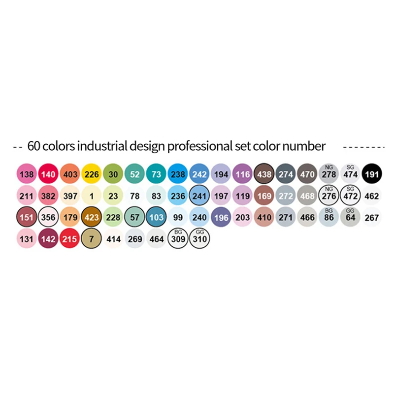 60colors-Industrial FINECOLOUR EF103 Двойные головки Профессиональный маркер для рисования ручка жирной спиртовой Маркер 12/24/36/48/60/72/240 Цвета мягкой головкой круглый стержень - Цвет: 60colors-Industrial
