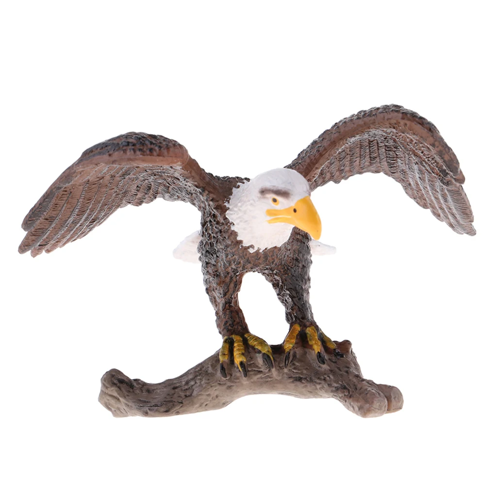 Realistic Eagle Ornament Animal Figurine Sculpture Standing for Garden 8cm