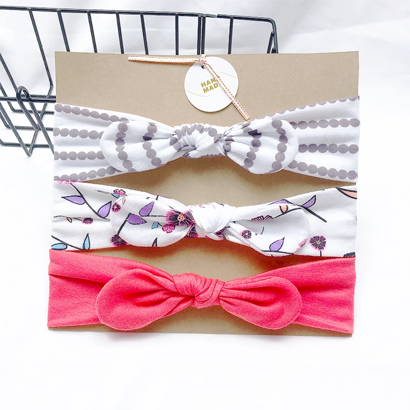 baby accessories 3pcs/lot Solid Nylon baby headband Bow Headbands For Cute Kids  Indian Turban Knot Rabbit Cotton Kids Hair Accessories accessoriesdiy baby 