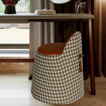 

hot Quality Leather Pouf Dressing Stool Piano Stools Plaid pattern Ottoman fashion Change Shoes Sofa for Adults & Children