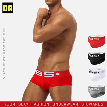 

BS Sexy Men Underwear Briefs Breathable Cotton Solid Underpants Mens Slip Briefs Brand Cueca Male Panties Mens 4 Colors BS102