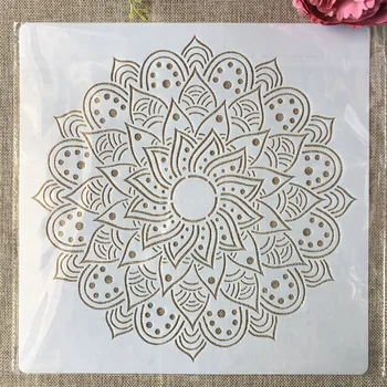 

12*12inch Round Lotus Mandala DIY Layering Stencils Painting Scrapbook Coloring Embossing Album Decorative Template