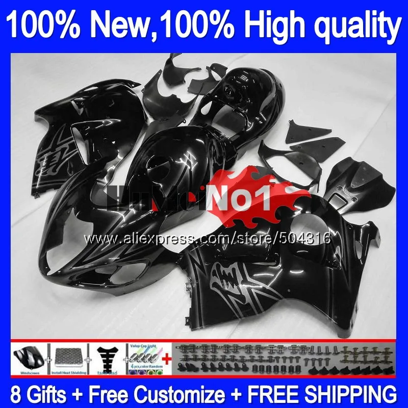 Корпус для SUZUKI Hayabusa GSXR-1300 GSXR 1300 глянцевый черный 27MC. 11 GSXR1300 1996 1997 1998 1999 2000 2001 96 97 98 99 01 обтекатель