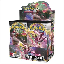 2020 mais novo 324 pces cartões pokemon tcg: espada & escudo rebel clash booster box collectible jogo de negociação