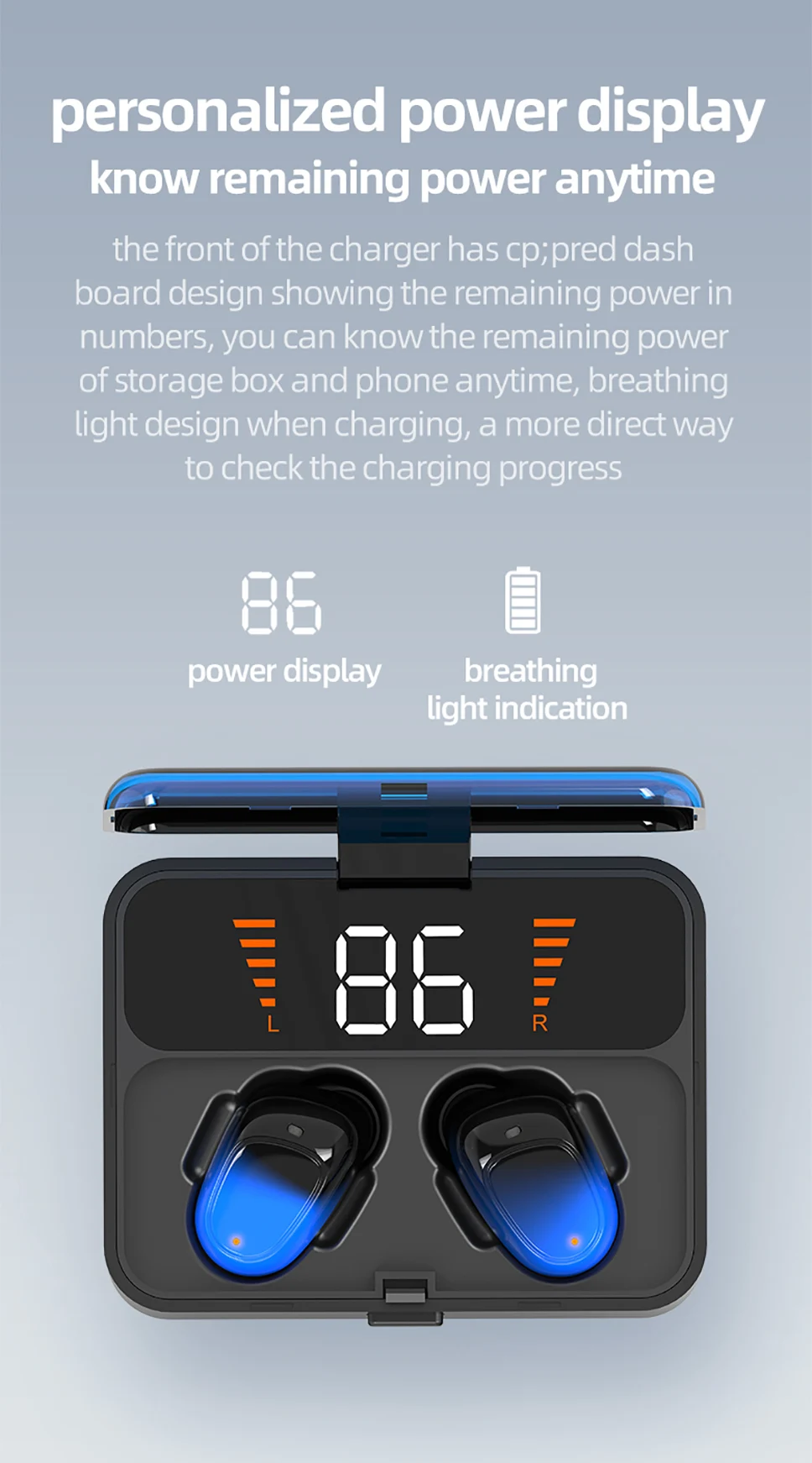 ES01 TWS Bluetooth наушники V5.0 Touch беспроводные наушники 9D стерео спортивные водонепроницаемые гарнитура громкой связи Мощный светодиодный дисплей
