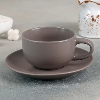 

A pair of tea "English breakfast" cup 220 ml, saucer 15.5 cm, gray 4531530