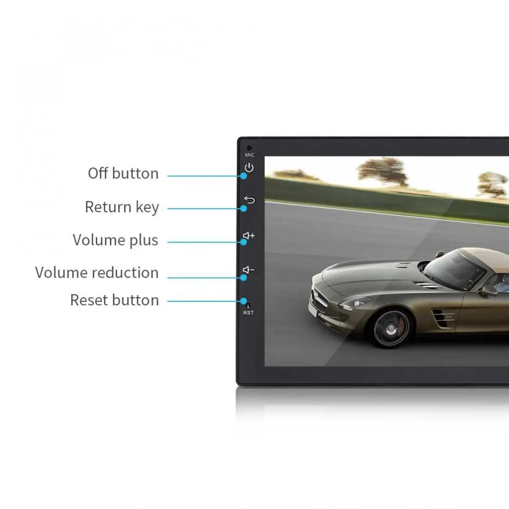 Четырехъядерный Android 7,0 2Din Bluetooth автомобильный Радио Стерео MP5 плеер 1024x600 цифровой сенсорный экран gps навигация Зеркало Ссылка