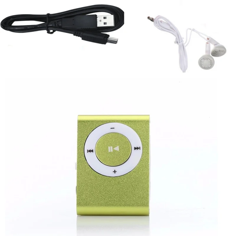 Портативный мини Mp3 музыкальный плеер Mp3 плеер Поддержка Micro TFCard слот USB MP3 S порт плеер USB порт с наушниками для Iphone - Цвет: Зеленый