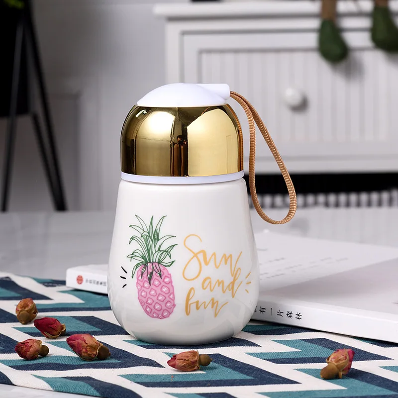 D Милая керамическая лампочка с рисунком из мультфильма, кружки, простые и удобные для переноски капучино латте, кофейные молочные чашки, подарки для детей - Цвет: D