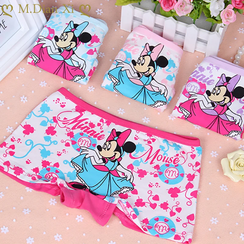 Panties Kids Underwear Briefs Short Baby-Girls Minnie-Pattern Childrens Cotton Cartoon