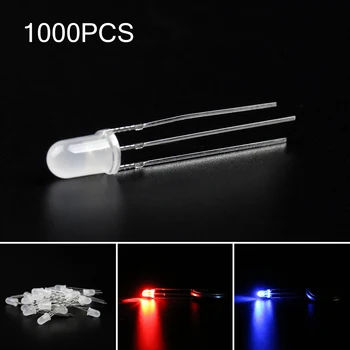 

Areyourshop 1000Pcs LED 5mm Dual Bi-Color Red Blue Diffused Bright Common Anode Light Diode