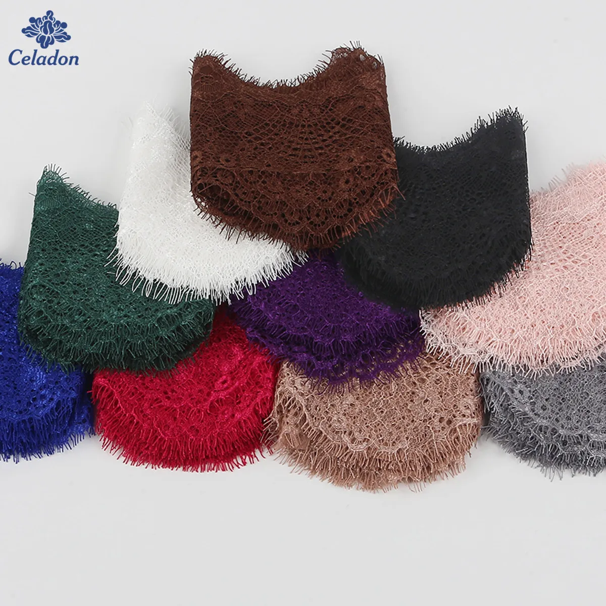 Flower Embroidered Lace Fabric Trim Ribbons DIY Sewing Handmade Materials 3Yards 14 colors option 9.5cm