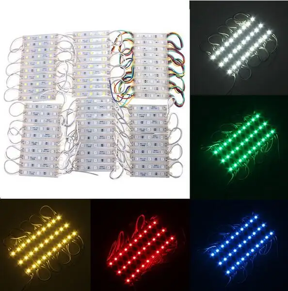 5050 SMD 3 светодиодный модуль водонепроницаемый IP65 DC 12 В светильник белый зеленый красный синий теплый белый RGB Светодиодный светильник с подсветкой для букв