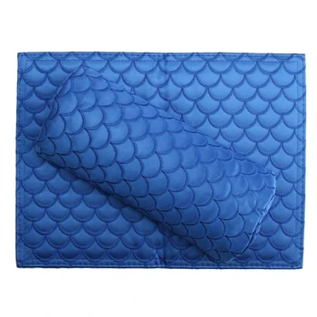 

Satin Fish Scale Pattern Hand Pillow Nail Shop Home Hand Rest Folding Hand Pad Dust Proof Not Fade,Blue