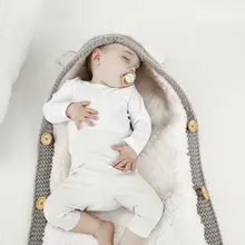 Новое Модное детское одеяло для новорожденных, вязанное крючком зимнее теплое Пеленальное Одеяло, спальные мешки