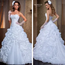 

Vestido De Noiva Arrival Vintage Sweetheart Pleated Lace robe de mariee Wedding Dresses With Lace Up Back wedding dress 2019