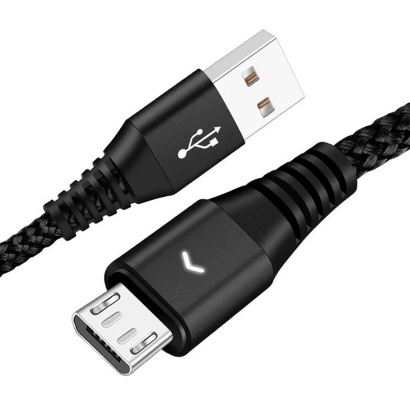 Micro USB кабель 0,3 м 1,2 м 1,8 м нейлон быстрая Синхронизация данных зарядки зарядное устройство кабель провод для Samsung Xiaomi LG мобильный телефон HTC кабели - Тип штекера: Black