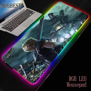

ZSUXTC Final Fantasy Large RGB LED Mouse Pad Keyboard Computer Desk Pads Color Surface Waterproof Mat Multi Size CS Dota Gamer