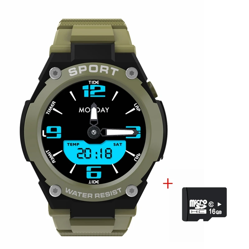 green-1 Смарт-часы DT97 с Bluetooth для Xiaomi, gps, позиционирование, пульсометр, измеритель артериального давления, компас, барометр, спортивные Смарт-часы - Цвет: green-1