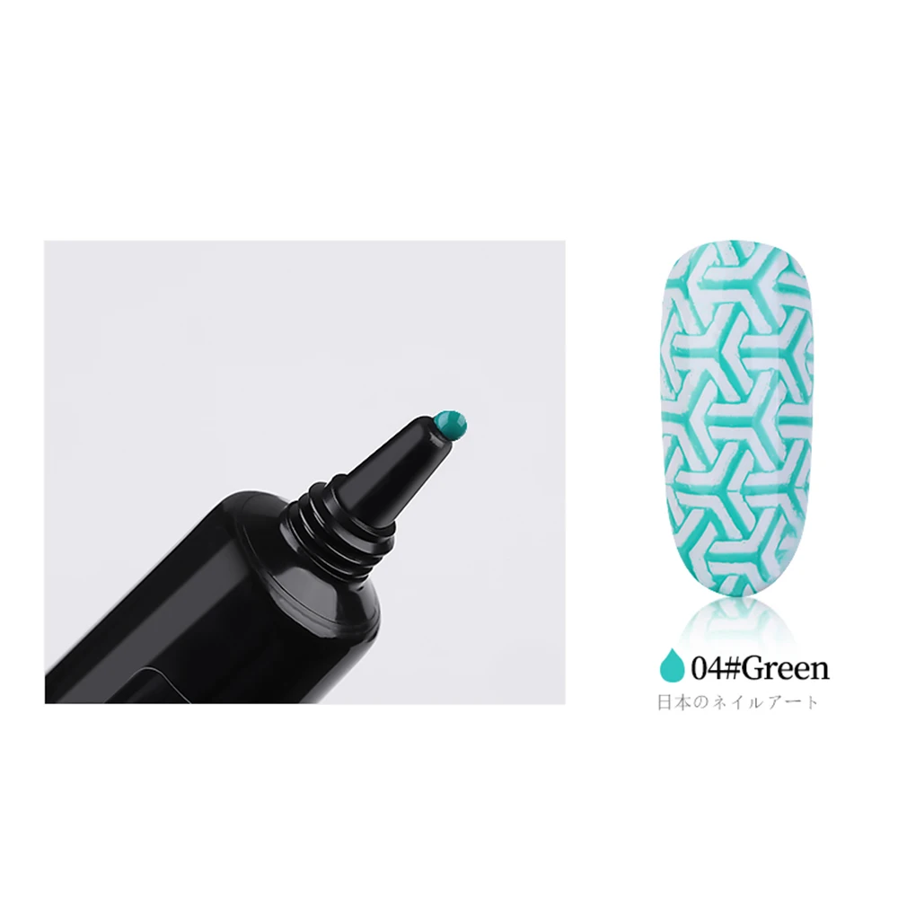 04Green Цветной Гель-лак для стемпинга для ногтей 8 мл, пластина для стемпинга для нейл-арта, Гель-лак для штамповки ногтей, УФ-гелевый штамп, гель для печати - Цвет: 04Green
