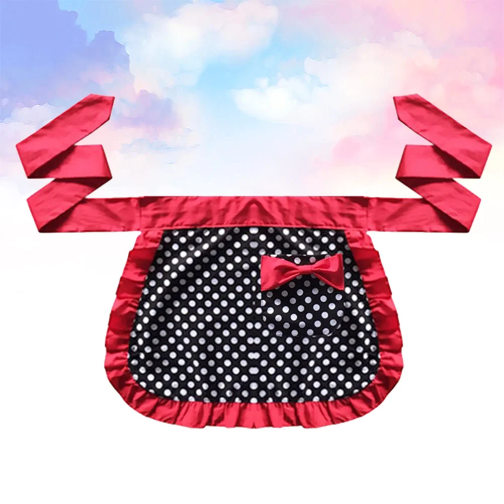 Half Apron Cotton Length Little Dot Decor for Gilrs Ladies (Red) | Дом и сад