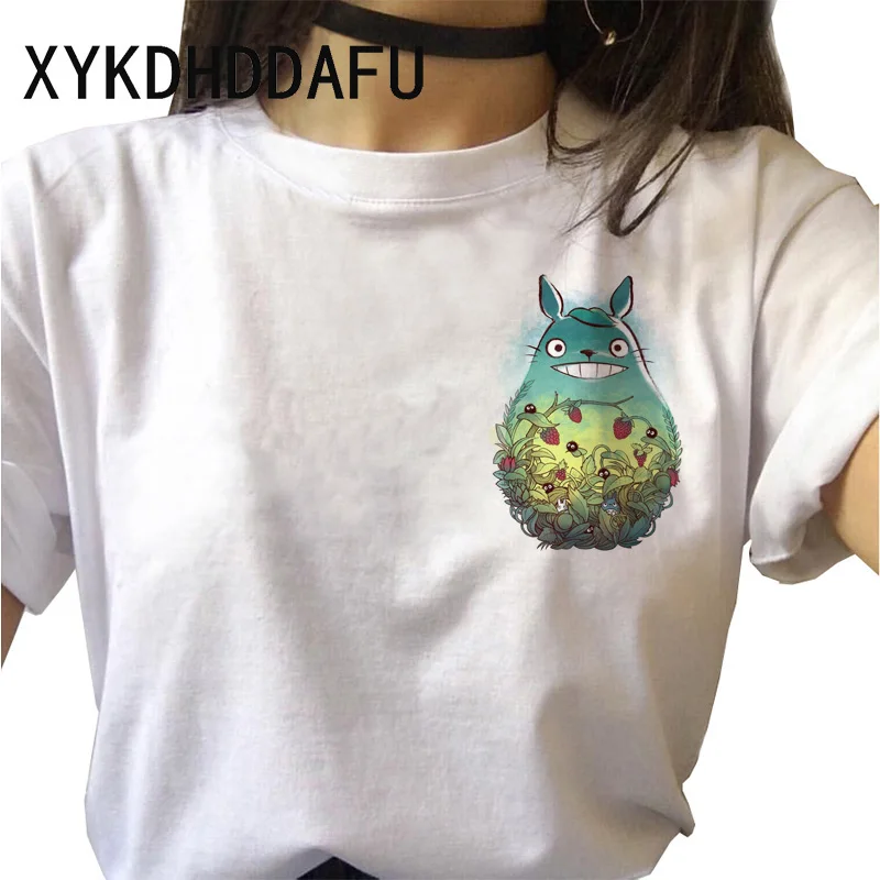 Totoro T Shirt Women Kawaii Studio Ghibli Harajuku Tshirt Summer Clothes Cute Female ulzzang T-shirt Top Tee japanese Print