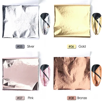 

5pcs Popular Metallic Color Block Complete Thin Nail Sticker Holographic Color Paper DIY Manicure Nail Decoration Nail Sticker