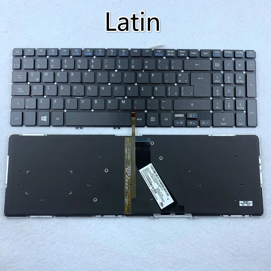 Арабская латинская немецкая португальский с подсветкой клавиатура для ACER Aspire V5