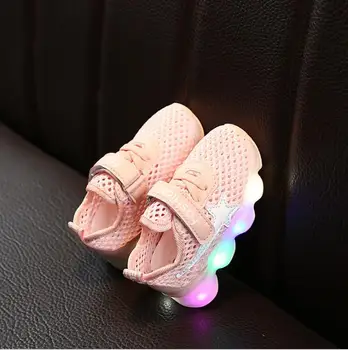 

Fashion Children LED Sneakers Summer Kid Baby Girls Boys Candy Color Led Shoes Mesh Luminous Sport Run Kids Sneakers Sandals