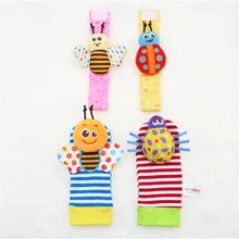 

Creative Cute Bugs Wrist Bell Socks Safe and Comfortable Skin-friendly Socks Bright Colors Stimulate Baby Potential Dual-use