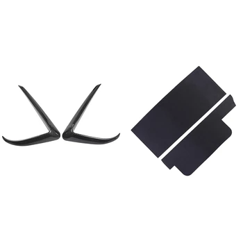 

2 Pcs for Model 3 Carbon Fiber Front Fog Light Trim Cover & 2 Pcs Anti Kick Protection Pad Sticker Kit