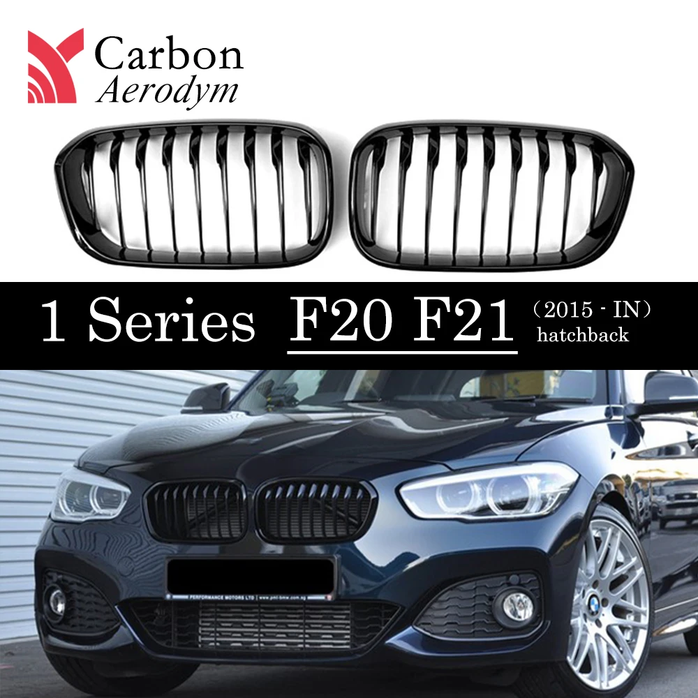 

1 Pair ABS Kidney 1-Slat/ 2-Slat Grille for BMW 1 Series F20 F21 LCI Front Bumper Glossy balck /Matte balck Grill 2015-IN