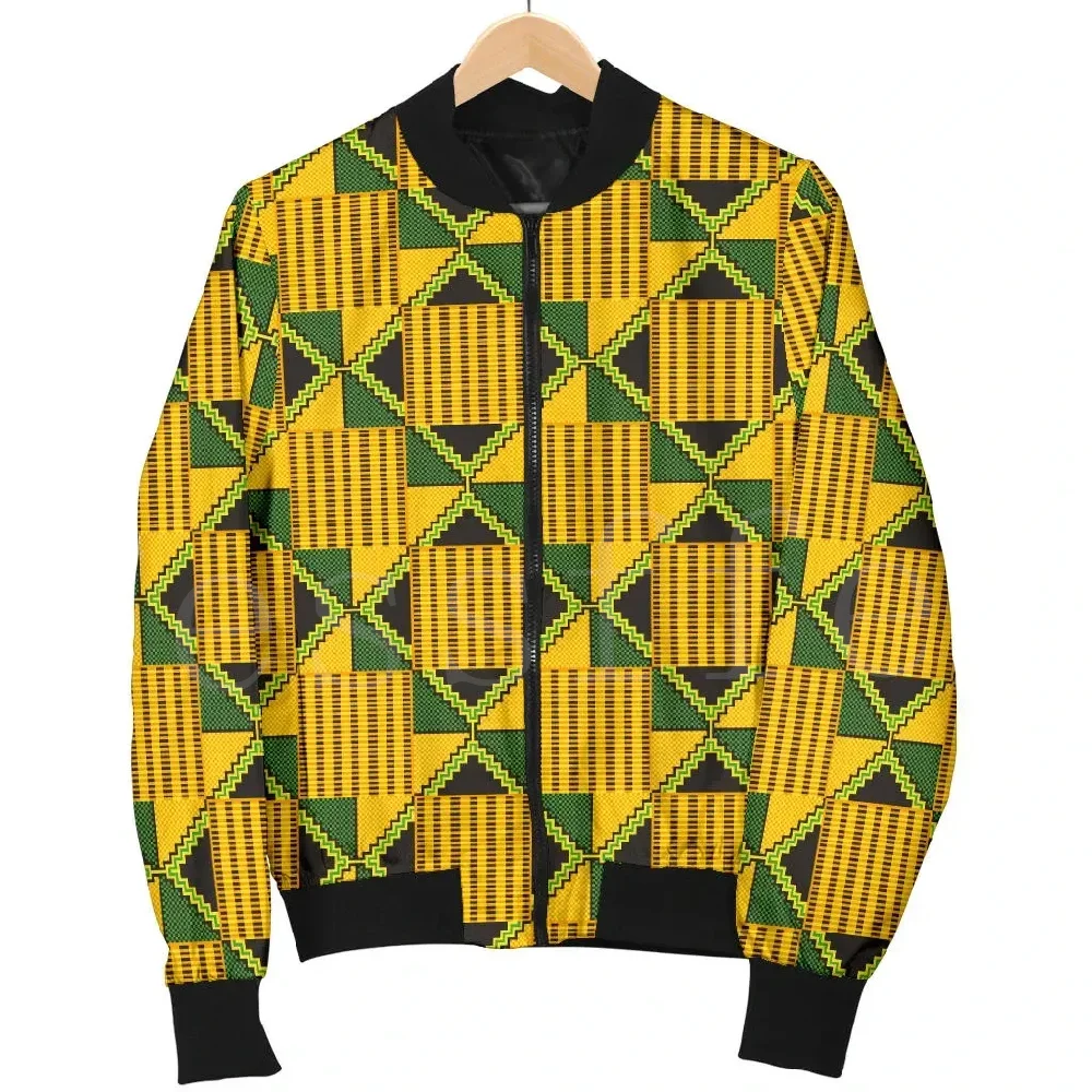 Tessffel County Traditional Africa Native Pattern Kente 3DPrint Men/Women Sportswear Windbreaker Jacket Winter Bomber Jacket A2
