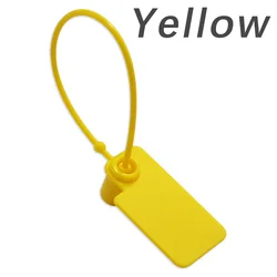 Custom Logo Sneaker Tag - Personalized Plastic Seals for Garments and Shoes, Set of 100 (Yellow)