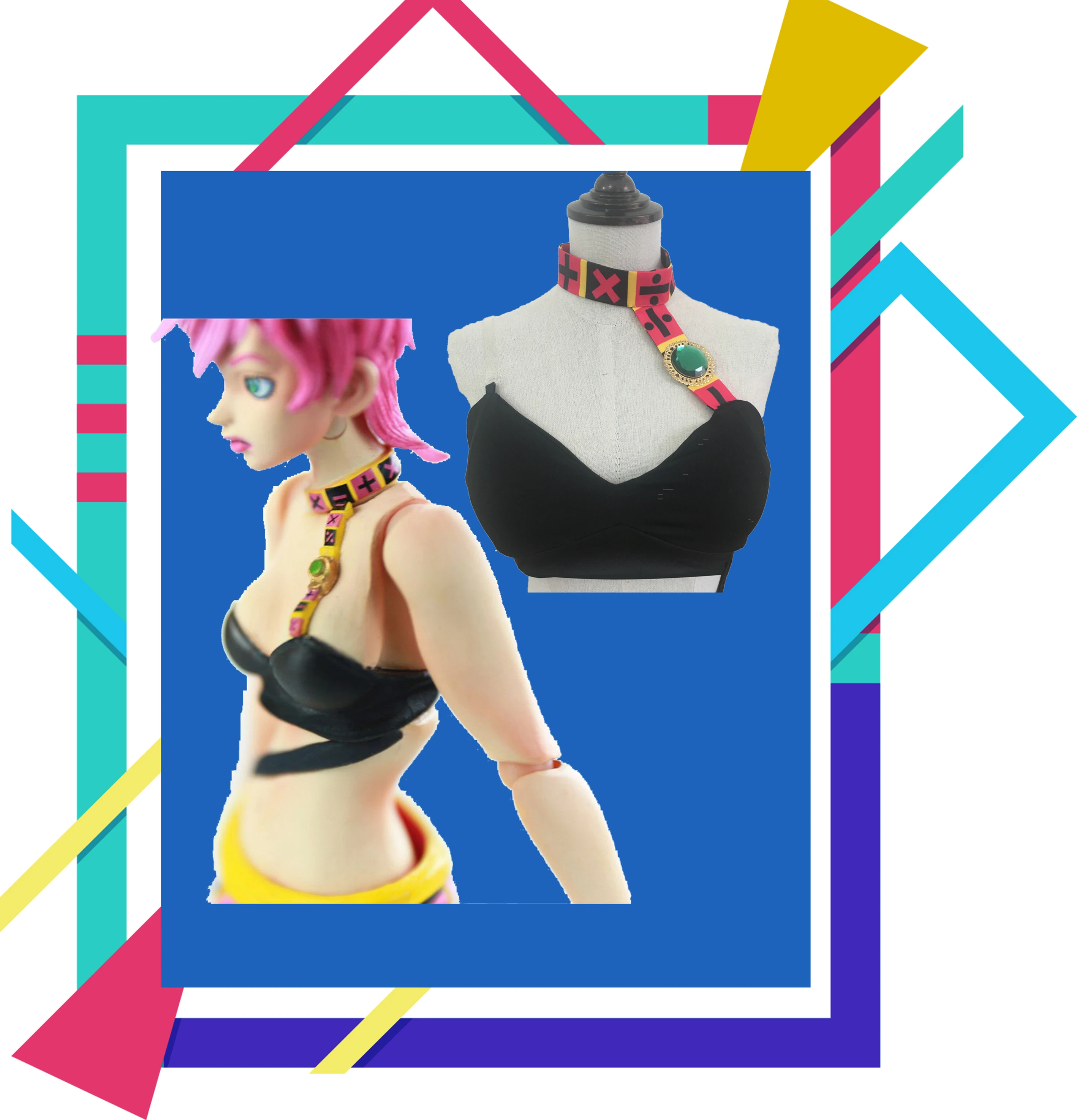 JoJo's Необычные Приключения Золотой ветер Trish Una топ+ юбка полный набор Косплей Костюм Одежда Хэллоуин униформа наряд розовый парик