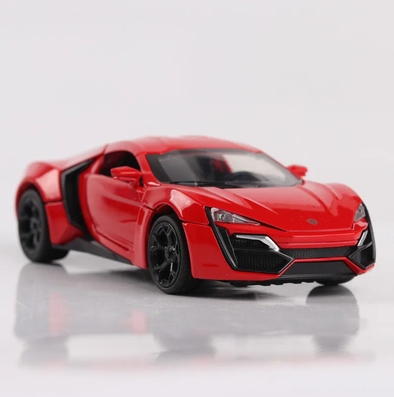 1:32 Lykan Hypersport литые модели автомобилей звук и Ligh оттяните назад автомобиль игрушки подарки детский подарок на день рождения Томас и Друзья - Цвет: Red no box